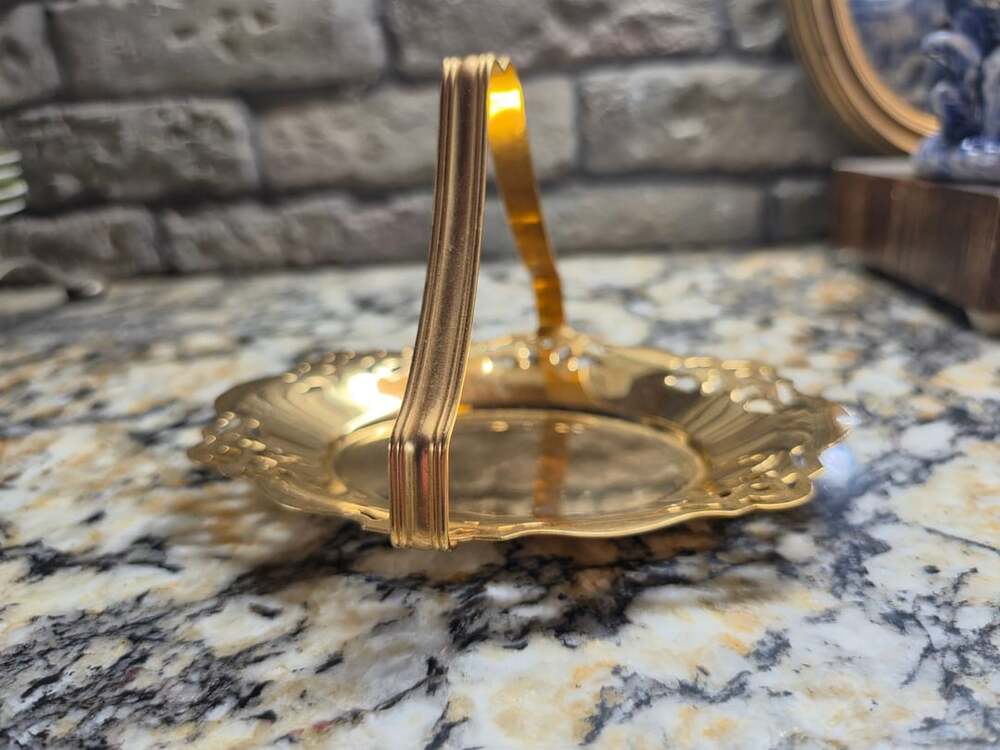Forman Family Vintage Gold Electro Plated Basket Tray